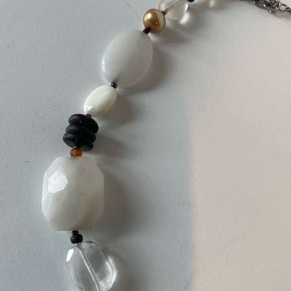 Silpada Necklace with Jade, mother of pearl, shell, and sterling silver 18” - Picture 6 of 12